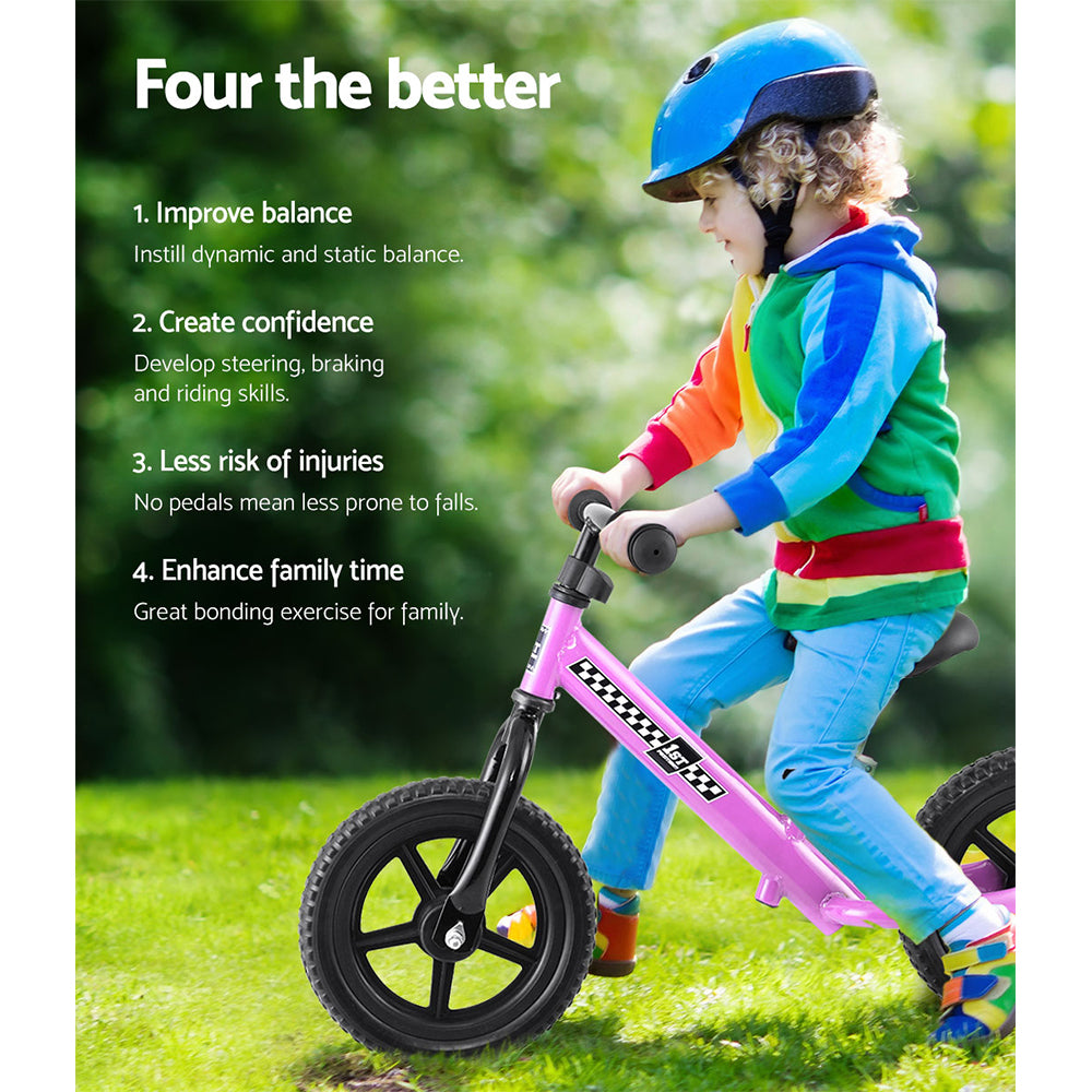 Kids Balance Bike Ride On Toys Puch Bicycle Wheels Toddler Baby 12" Bikes Pink - House Things Baby & Kids > Toys