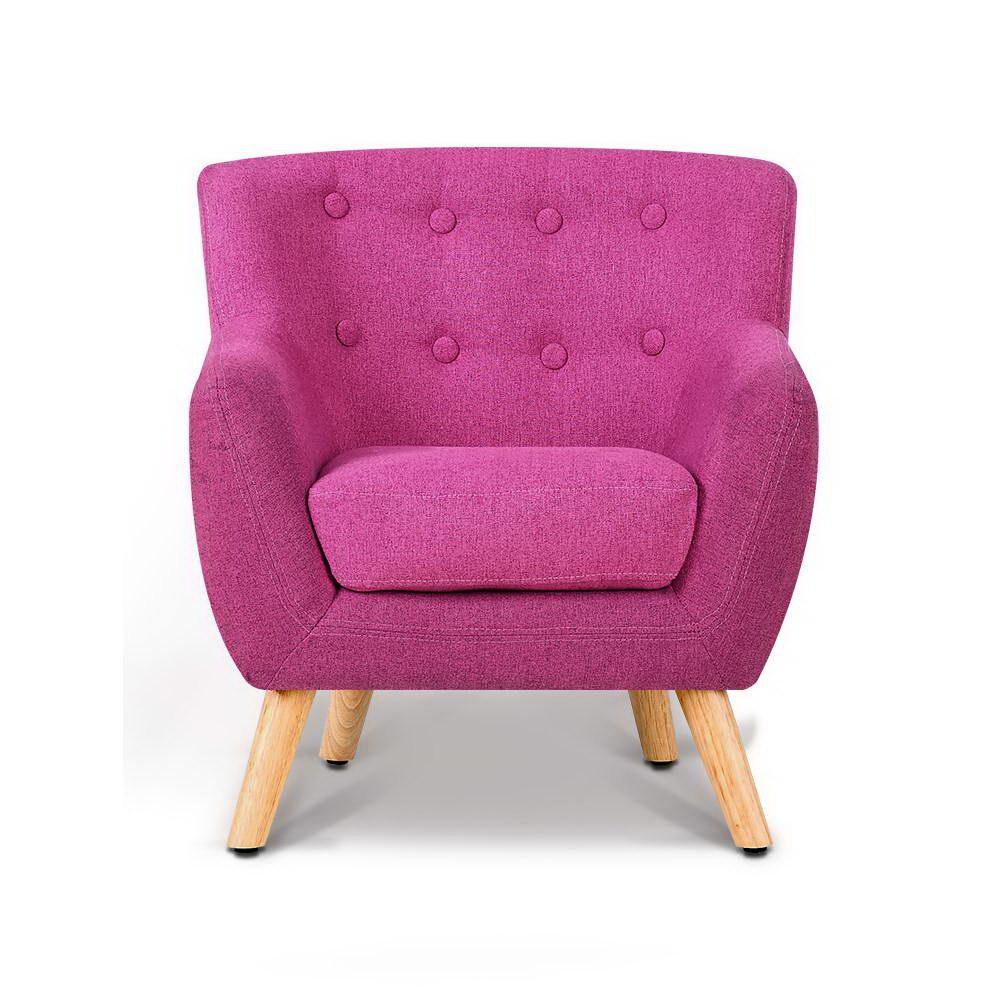 Kids Sofa Armchair Fabric Pink - Housethings 