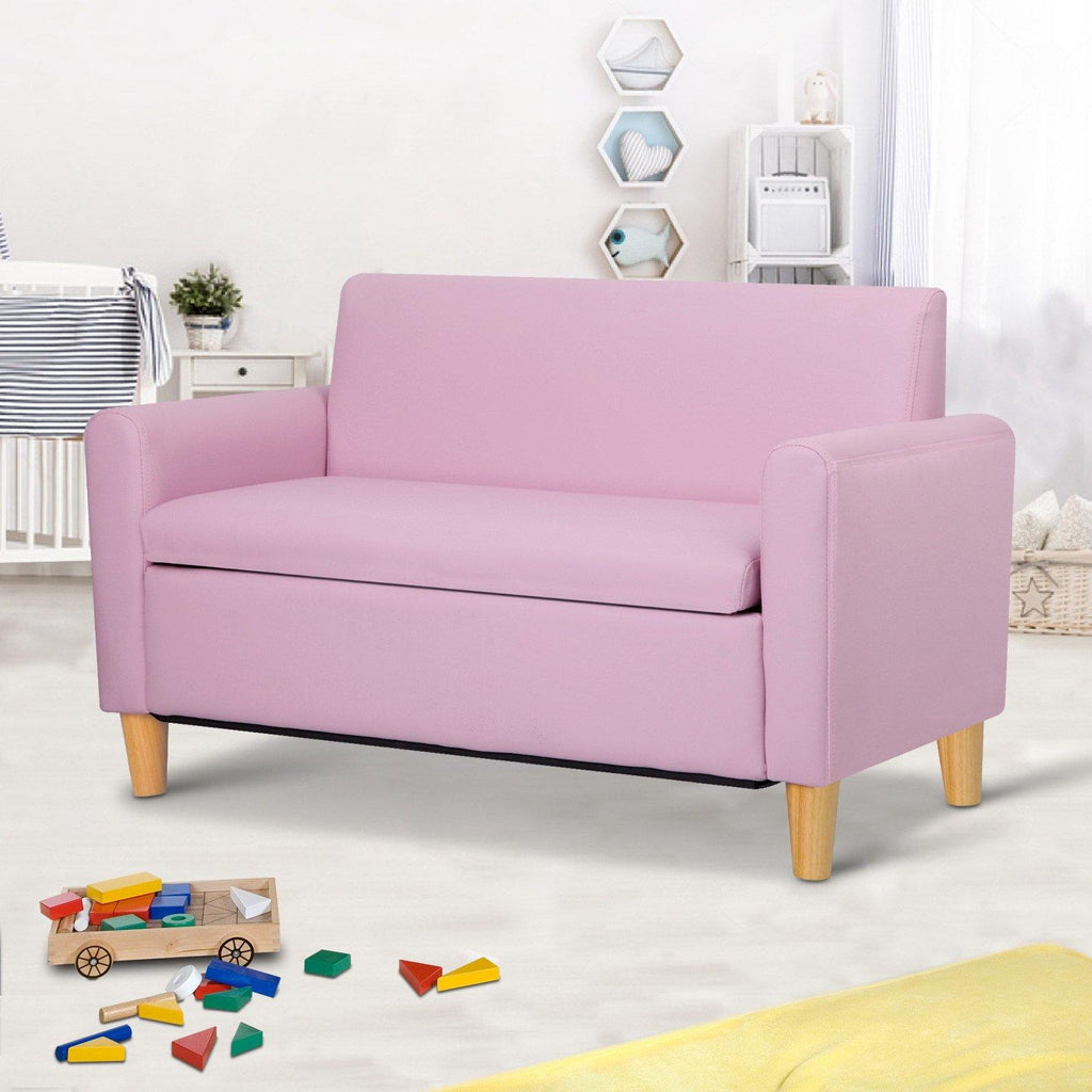 Kids Sofa Children lounge Chair Couch PU Leather Padded Pink - Housethings 