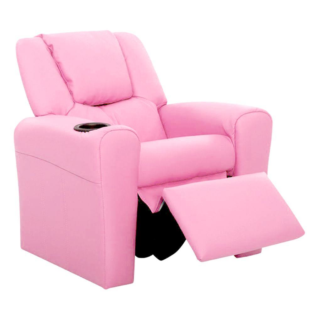 Luxury Kids Recliner Sofa Children Lounge Chair Couch PU Armchair PINK - House Things Baby & Kids > Kids Furniture