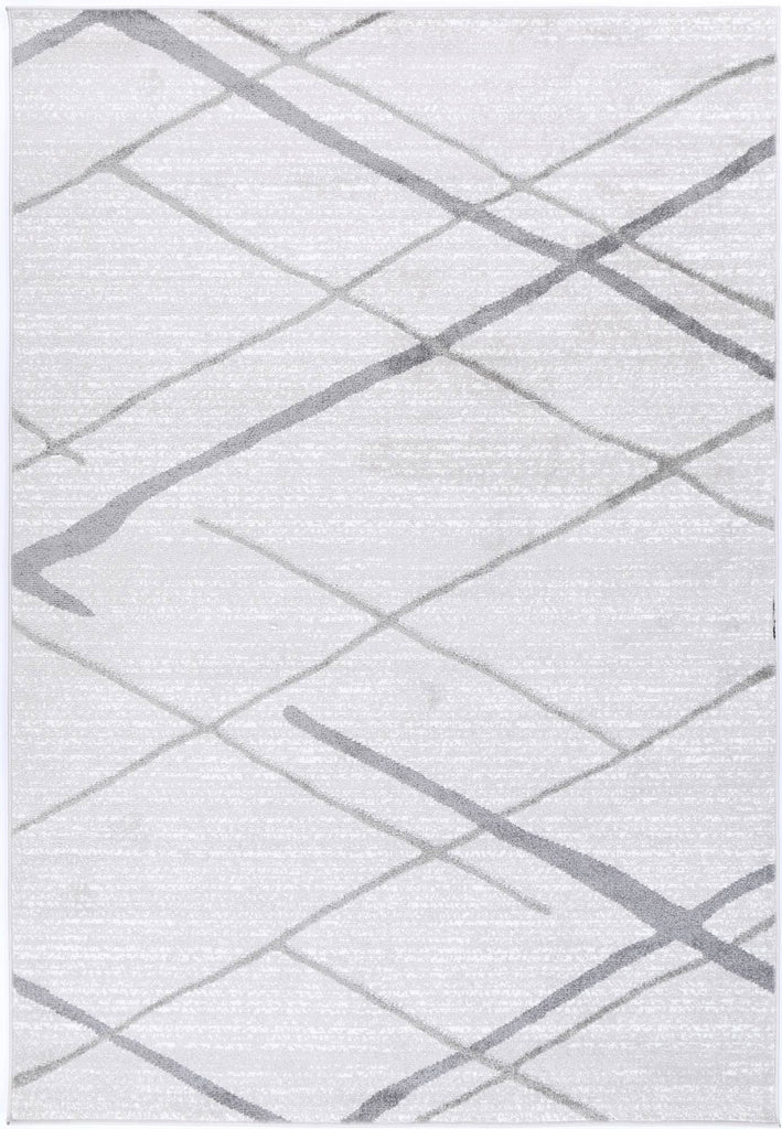 Zakaria Abstract Stripe Silver Rug - House Things Rug