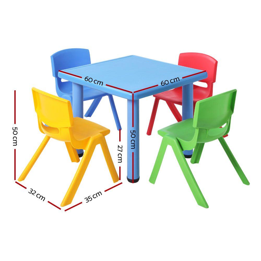 Keezi 5 Piece Kids Table and Chair Set - Blue - House Things Baby & Kids