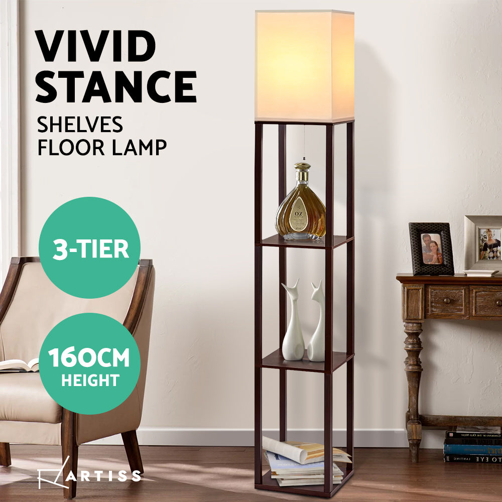 Vintage Wooden Standing Floor Lamp - House Things Furniture > Bedroom