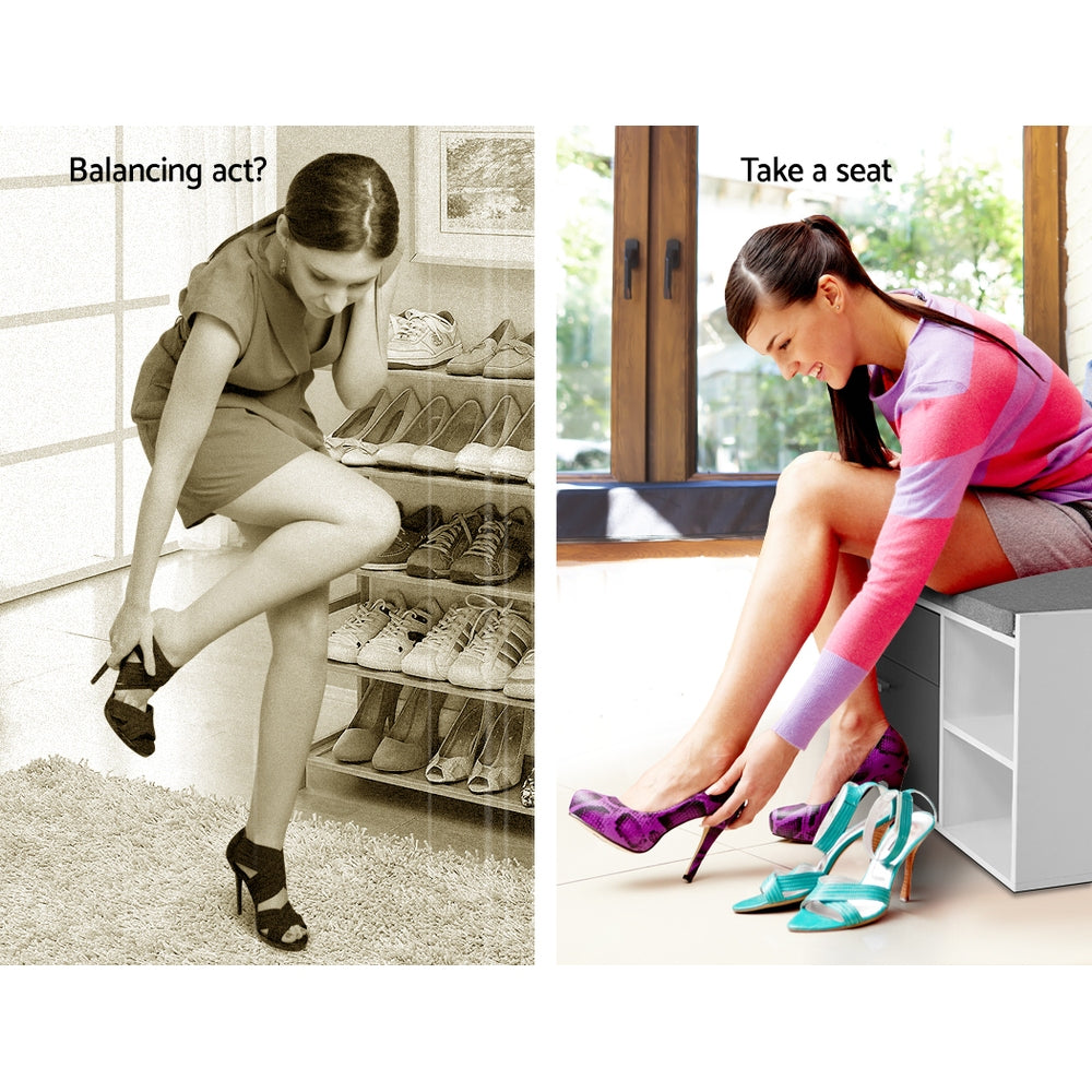 Shoe Cabinet Bench Organiser Adjustable Shelf - House Things Furniture > Living Room