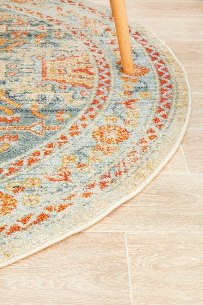 Legacy 853 Blue Round Rug - House Things Legacy Collection