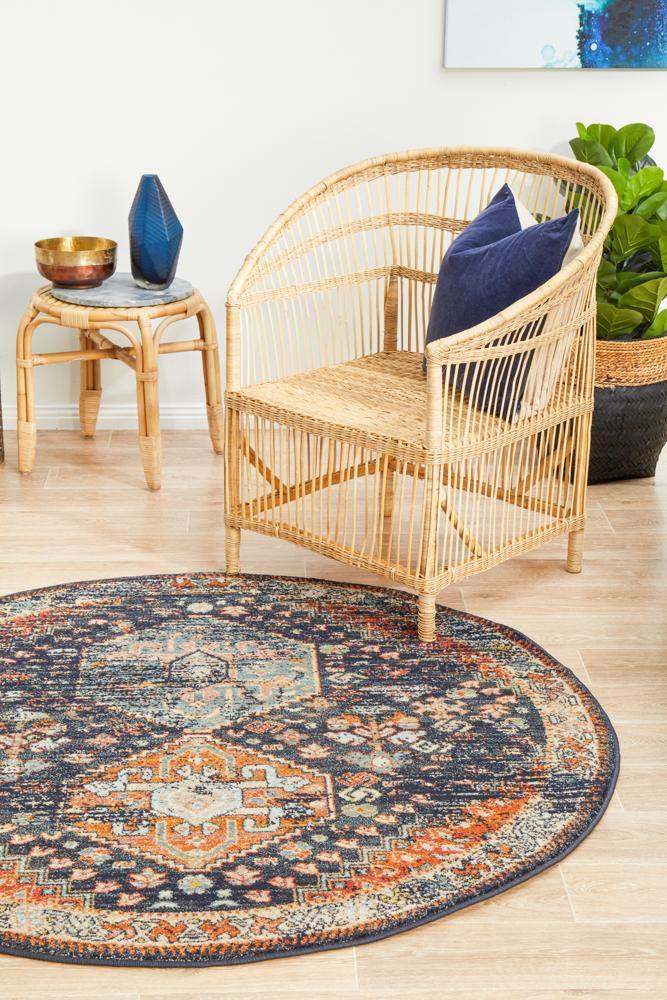 Legacy 854 Navy Round Rug - House Things Legacy Collection
