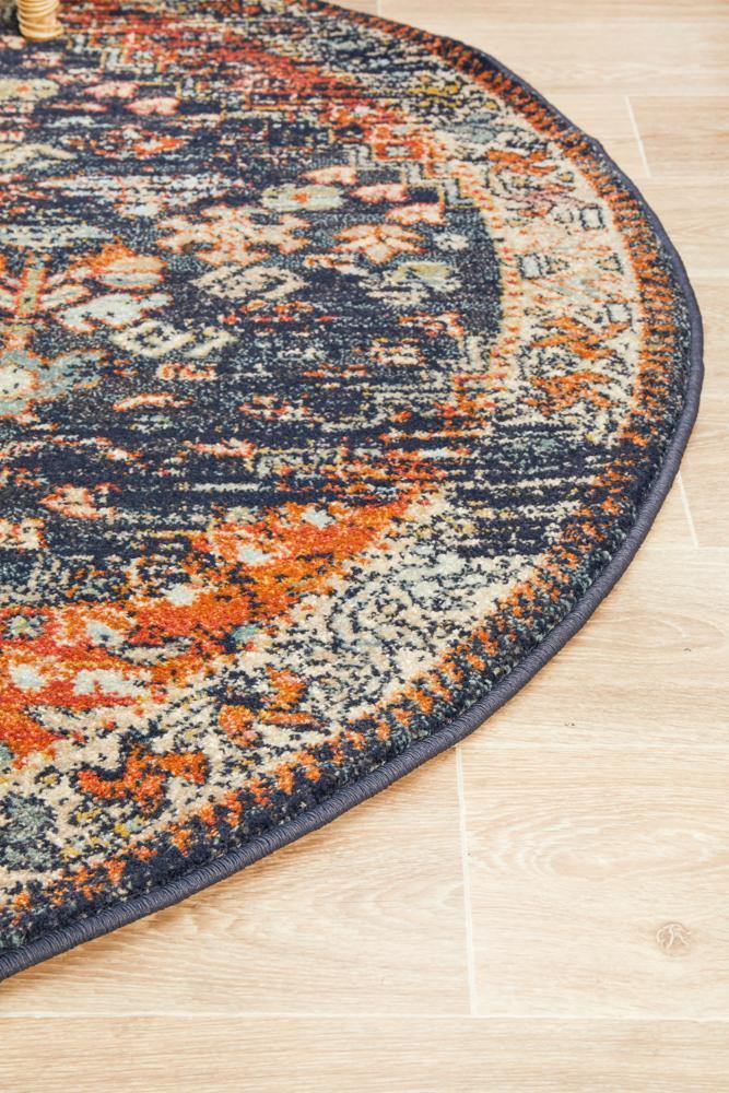 Legacy 854 Navy Round Rug - House Things Legacy Collection