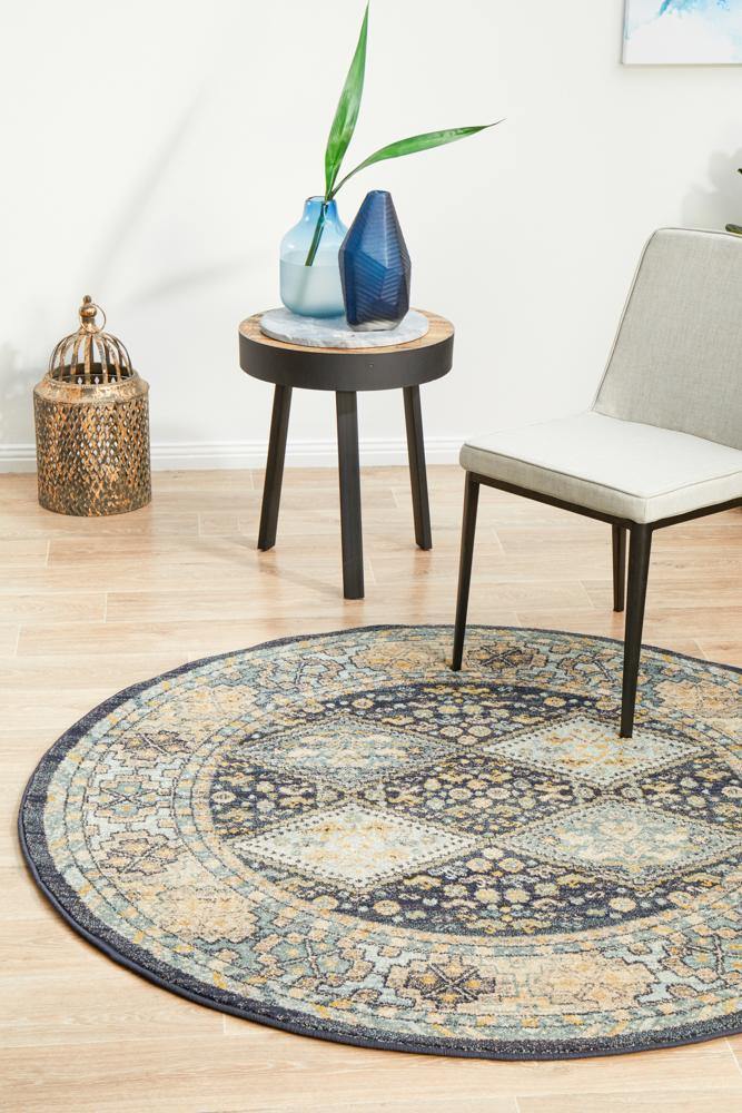 Legacy 857 Navy Round Rug - House Things Legacy Collection