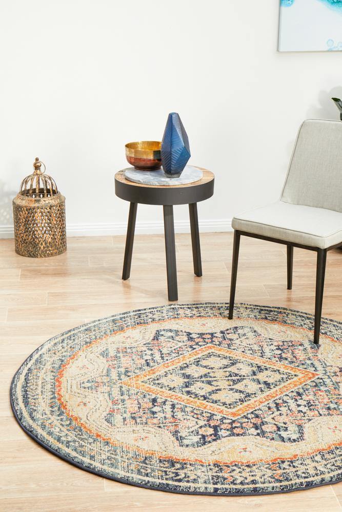 Legacy 863 Navy Round Rug - House Things Legacy Collection