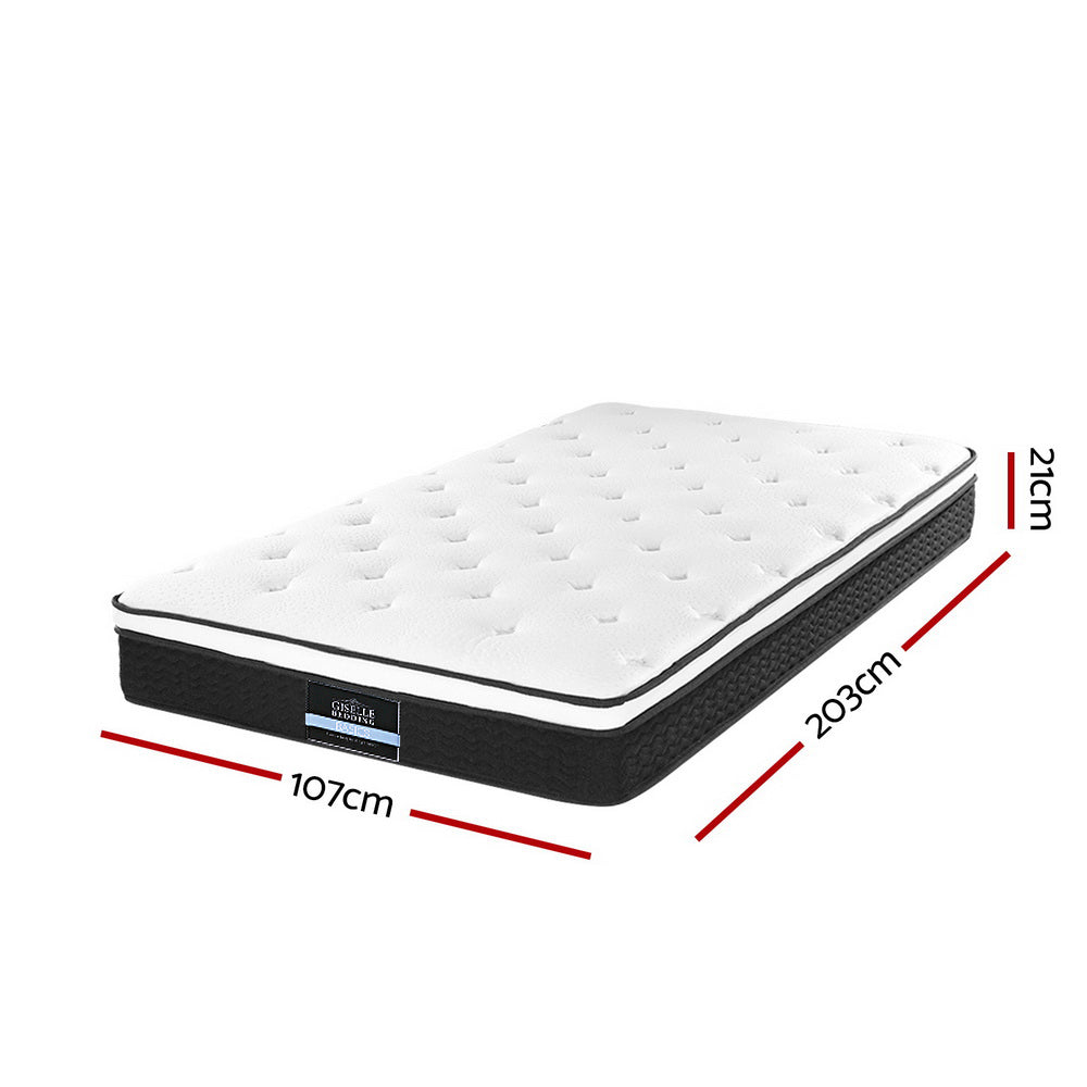 Giselle Bedding Bonita Euro Top Bonnell Spring Mattress 21cm Thick King Single - House Things Furniture > Mattresses