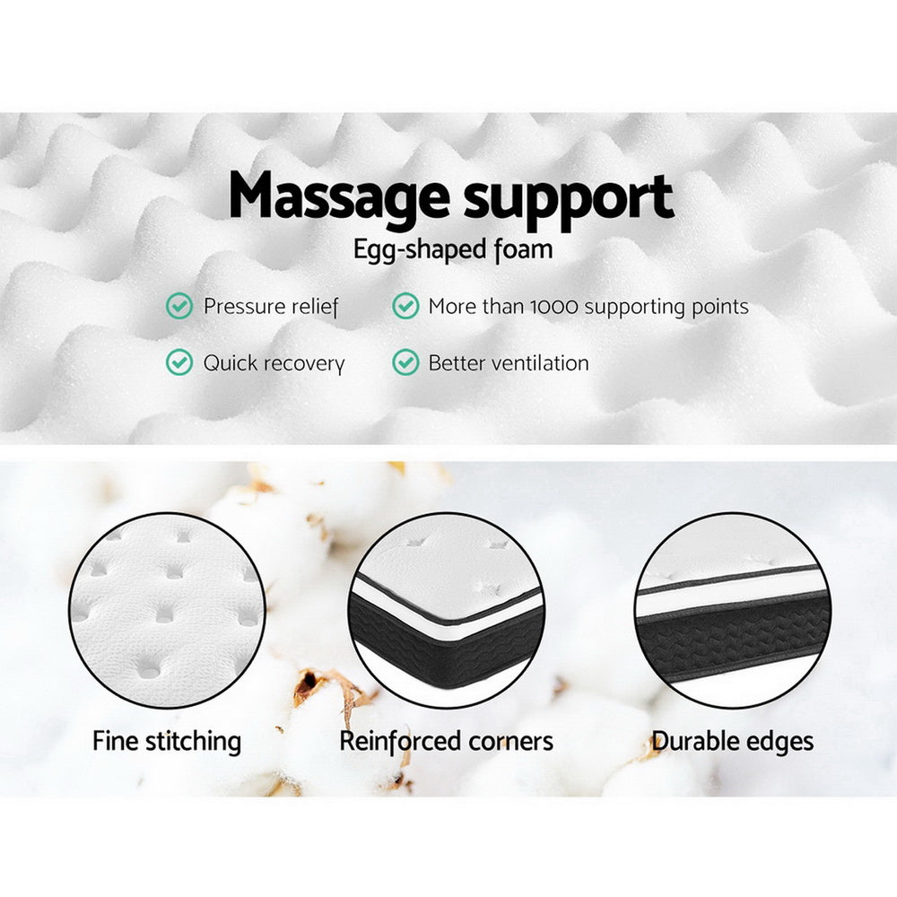 Giselle Bedding Bonita Euro Top Bonnell Spring Mattress 21cm Thick King Single - House Things Furniture > Mattresses