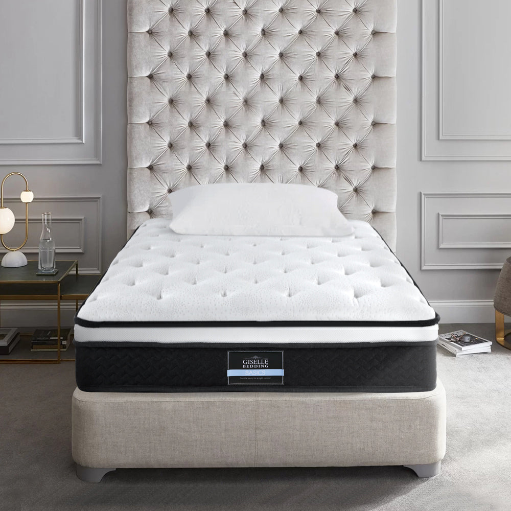 Giselle Bedding Bonita Euro Top Bonnell Spring Mattress 21cm Thick King Single - House Things Furniture > Mattresses