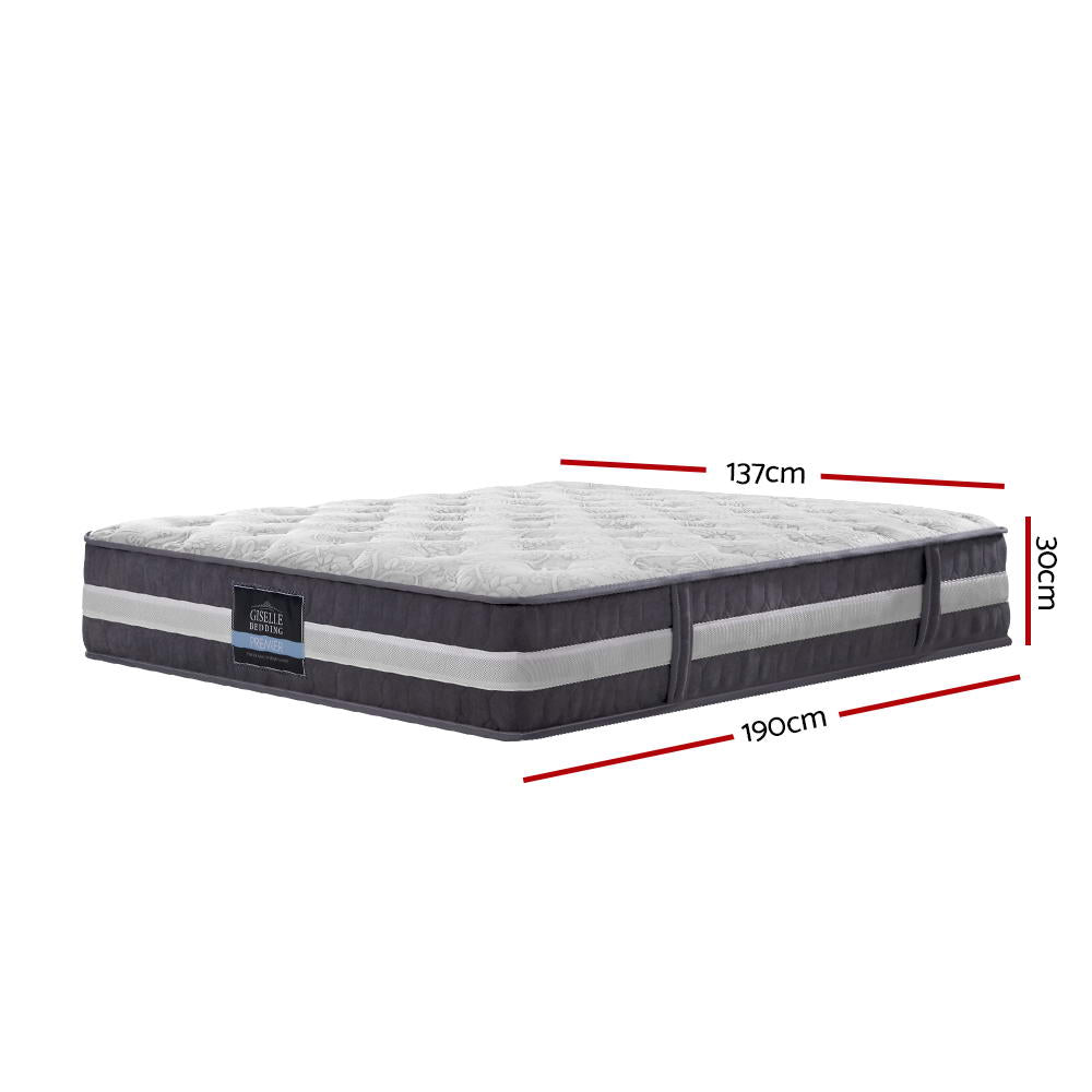 Double Mattress Bed Size 7 Zone Pocket Spring Medium Firm 6.5 Foam 30cm - House Things Furniture > Mattresses