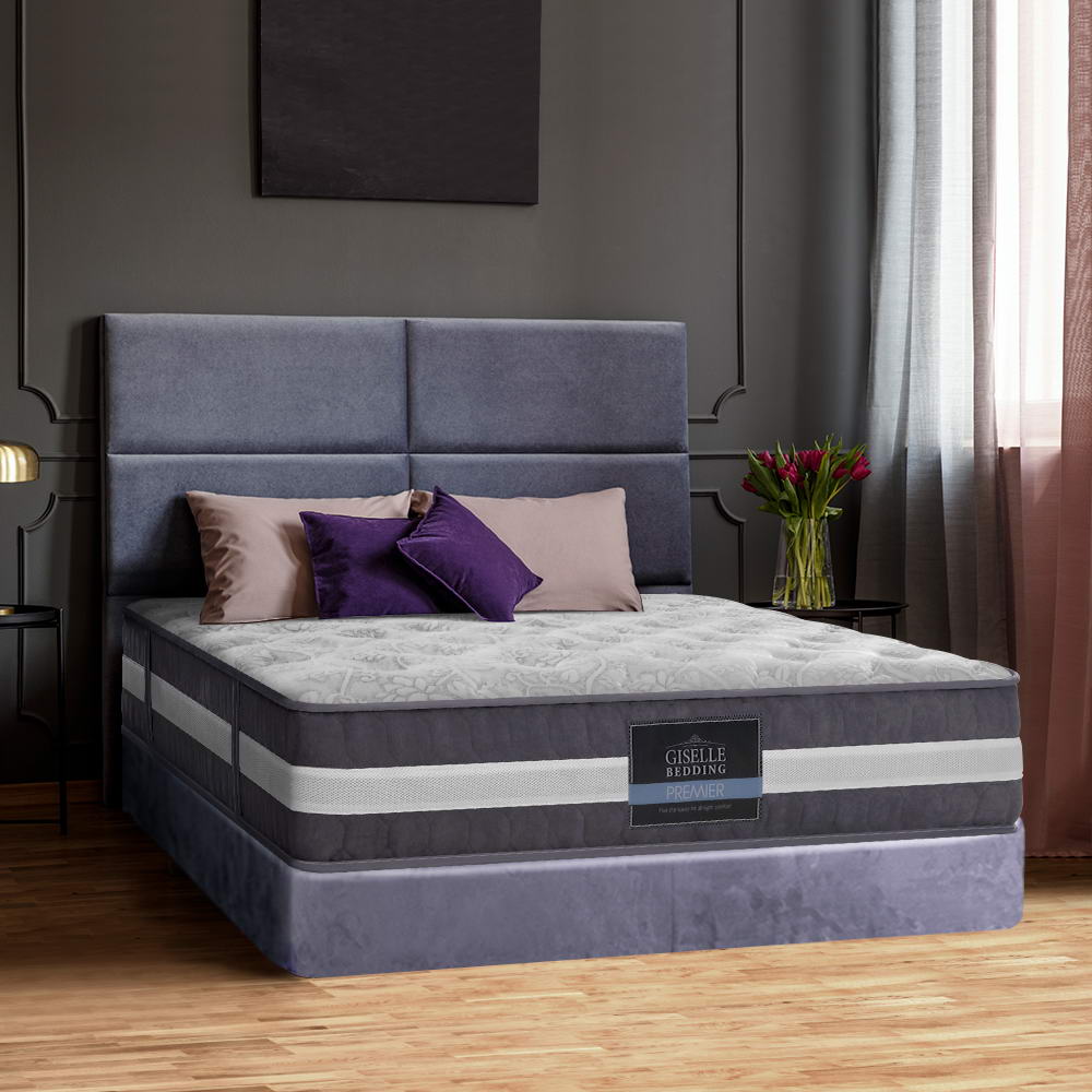 Queen Mattress Bed Size 7 Zone Pocket Spring Medium Firm Foam 30cm - House Things Furniture > Mattresses