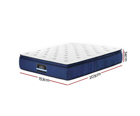 White LED Queen Size Bed & Mattress Package - House Things