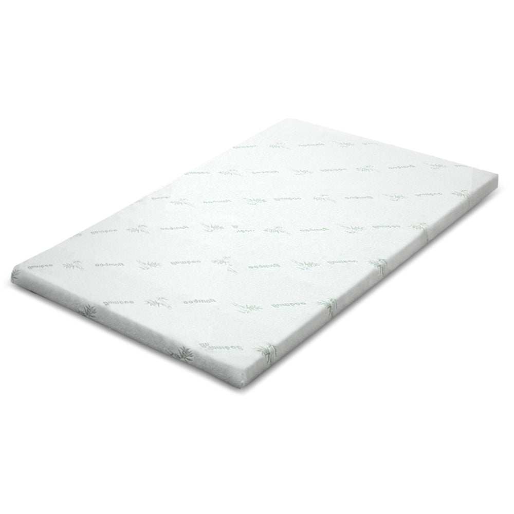 Giselle Bedding COOL GEL Memory Foam Mattress Topper BAMBOO Cover Queen 5CM Mat - House Things Furniture > Mattresses