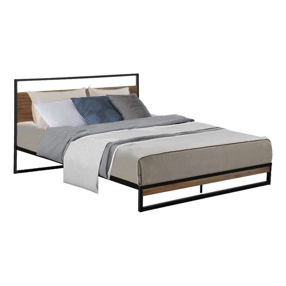 Queen Size Metal Bed Frame Black Dane - House Things Furniture > Bedroom