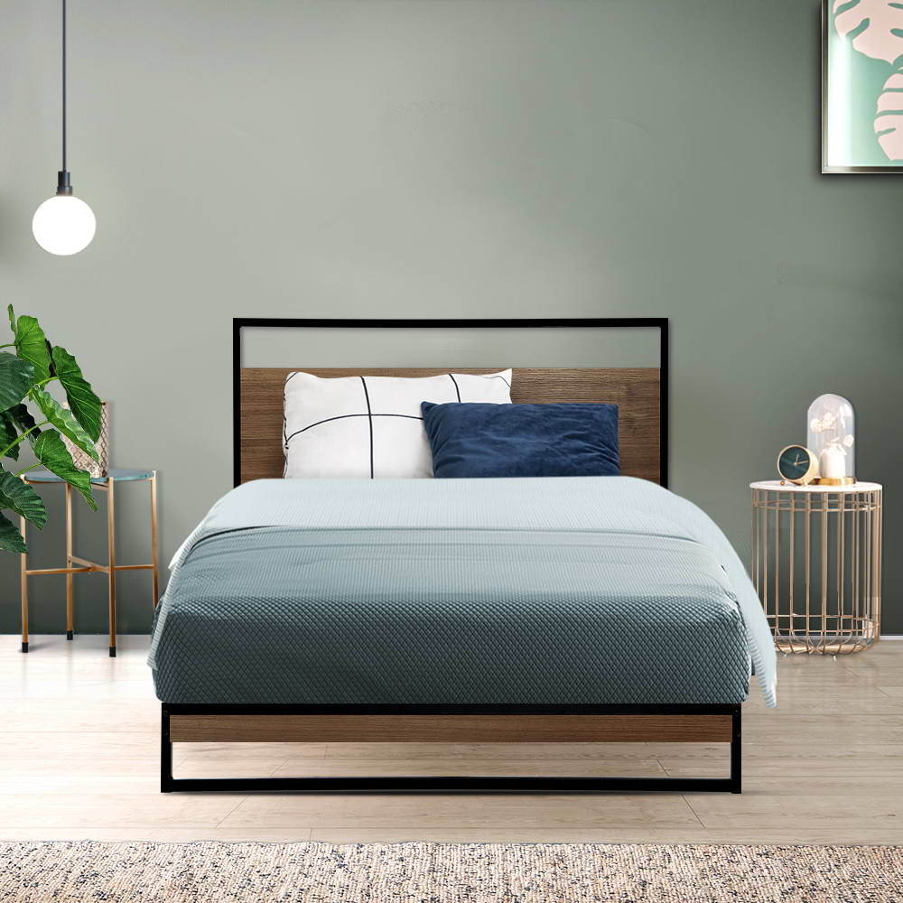 Single Size Bed Frame Mattress Base Black Dane - House Things Furniture > Bedroom
