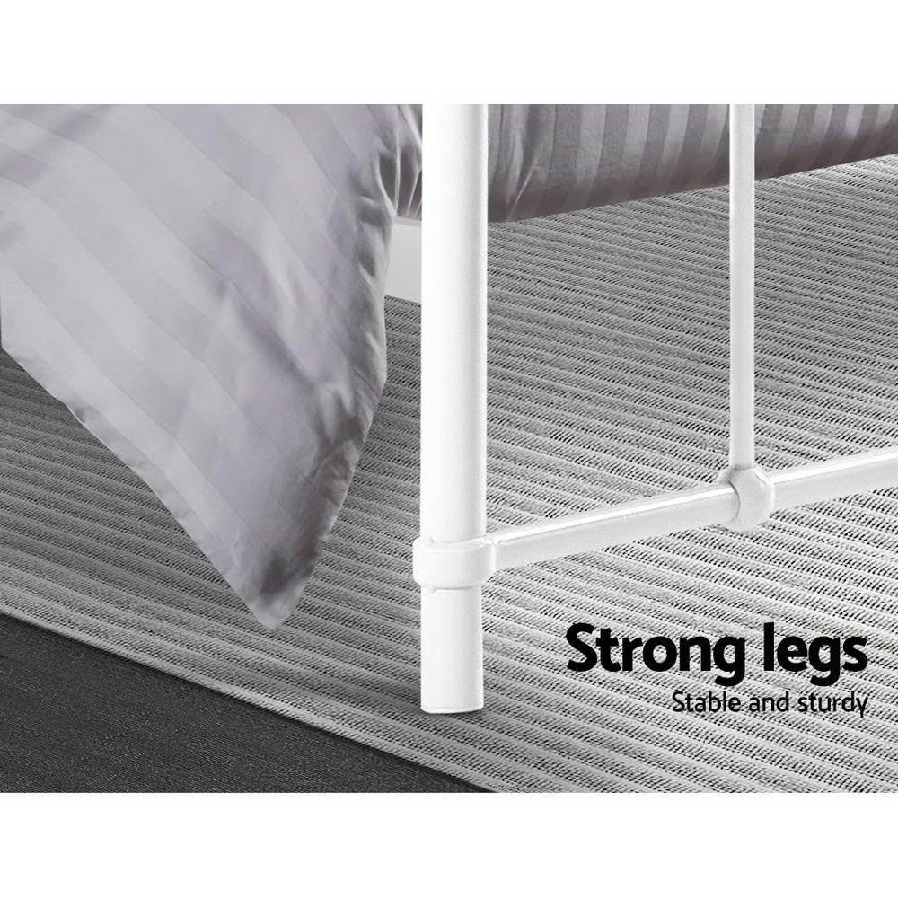 Metal Bed Frame Double Size Leob White - House Things Furniture > Bedroom
