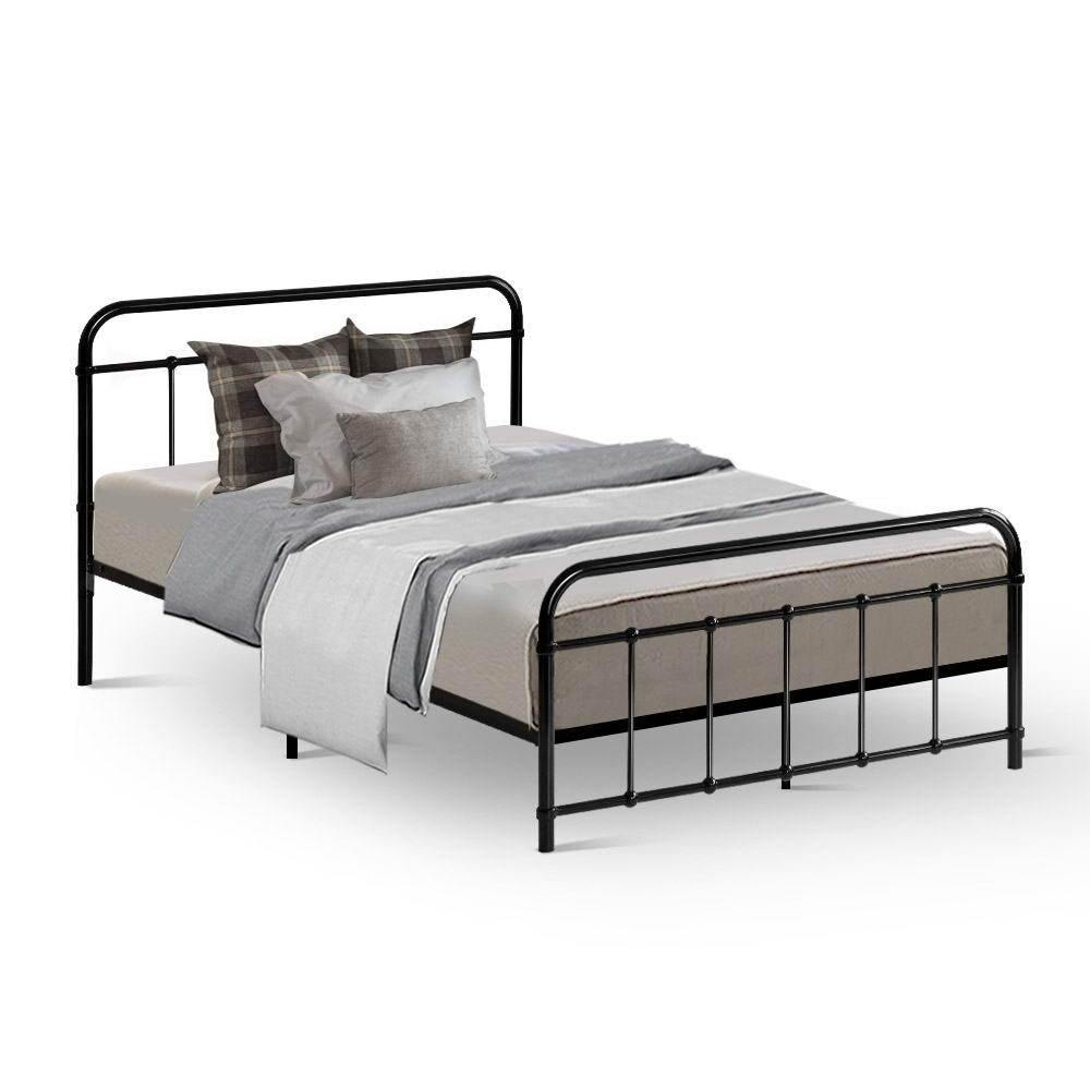 Metal Bed Frame Single Size Black - House Things Furniture > Bedroom