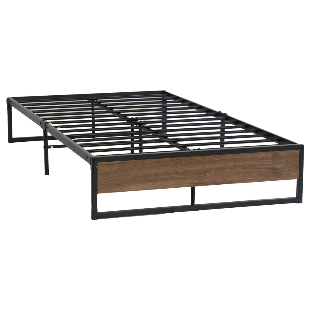 King Single Size Platform Wooden Black OSLO - House Things Furniture > Bedroom