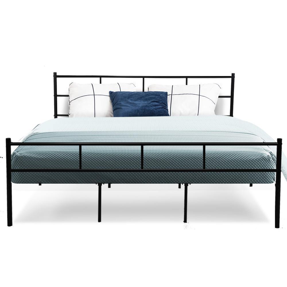 King Size Metal Bed Frame Black - Housethings 
