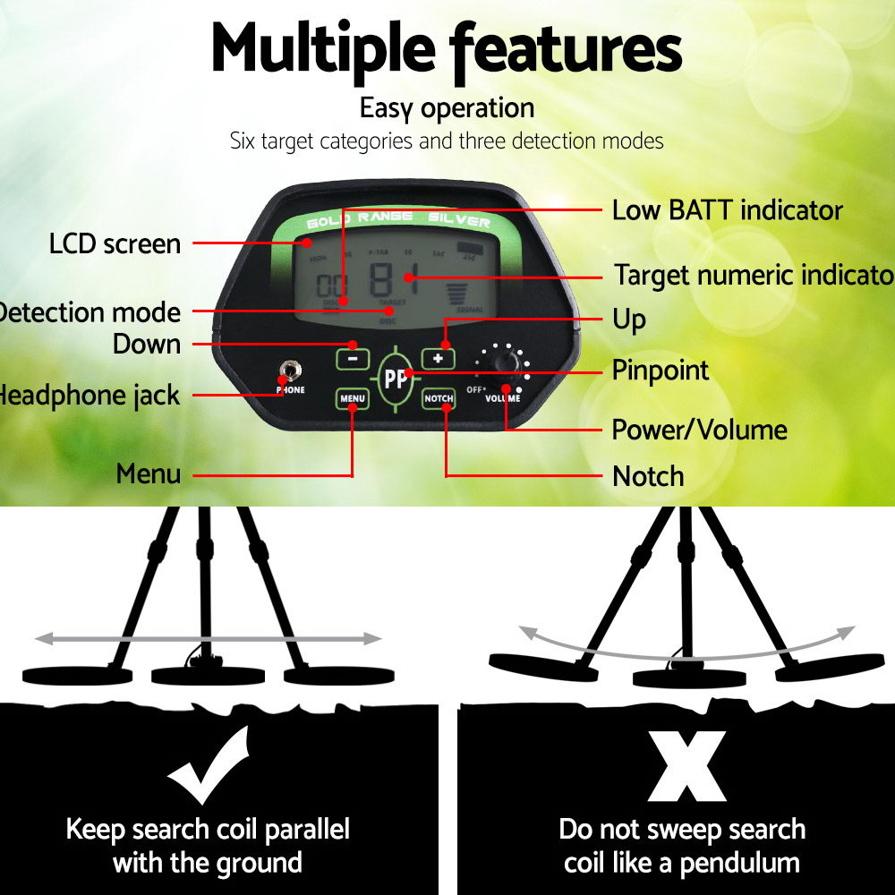 Metal Detector Pinpointer Deep Sensitive Searching Treasure Gold Hunt Digger 220MM - House Things Outdoor > Metal Detectors