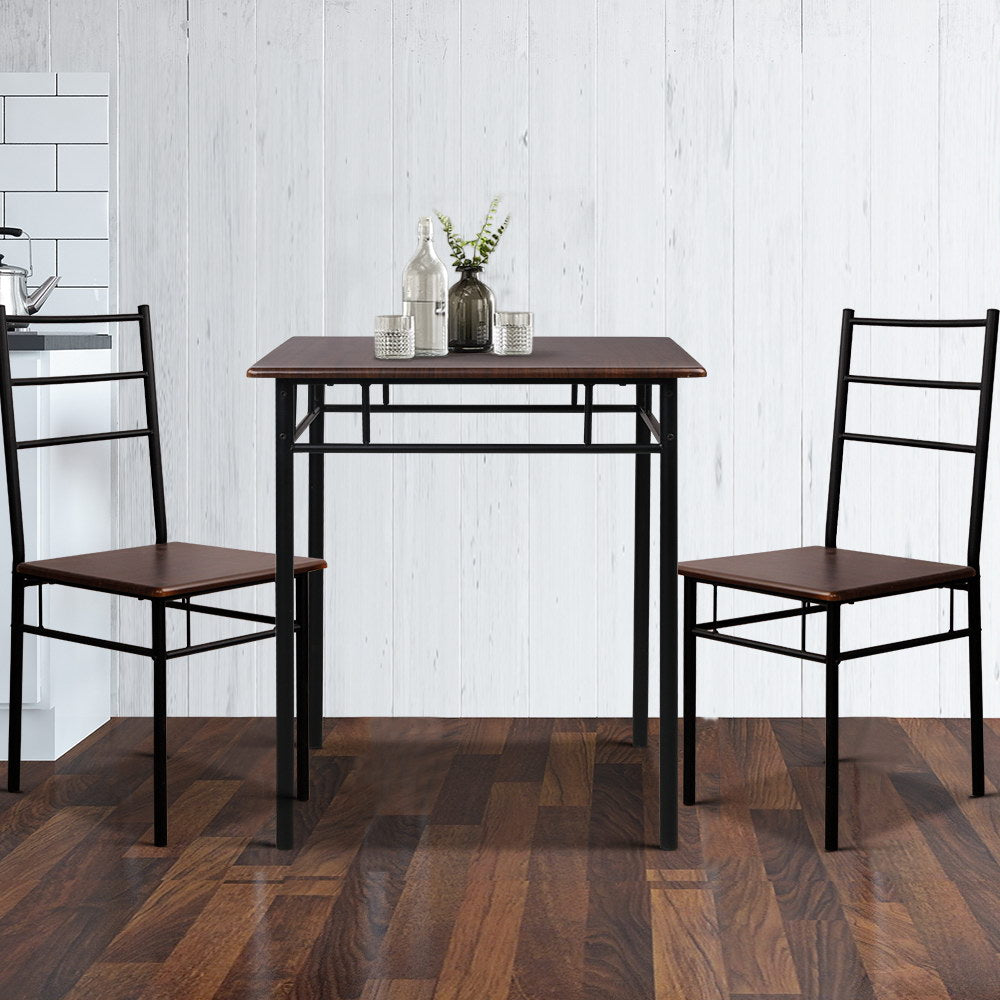 Dining Table and Chairs - Walnut & Black - House Things Furniture > Dining
