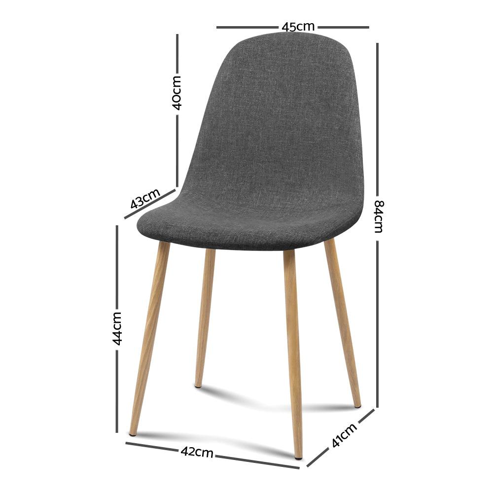 4x Danelo Fabric Dining Chairs - Dark Grey - House Things 