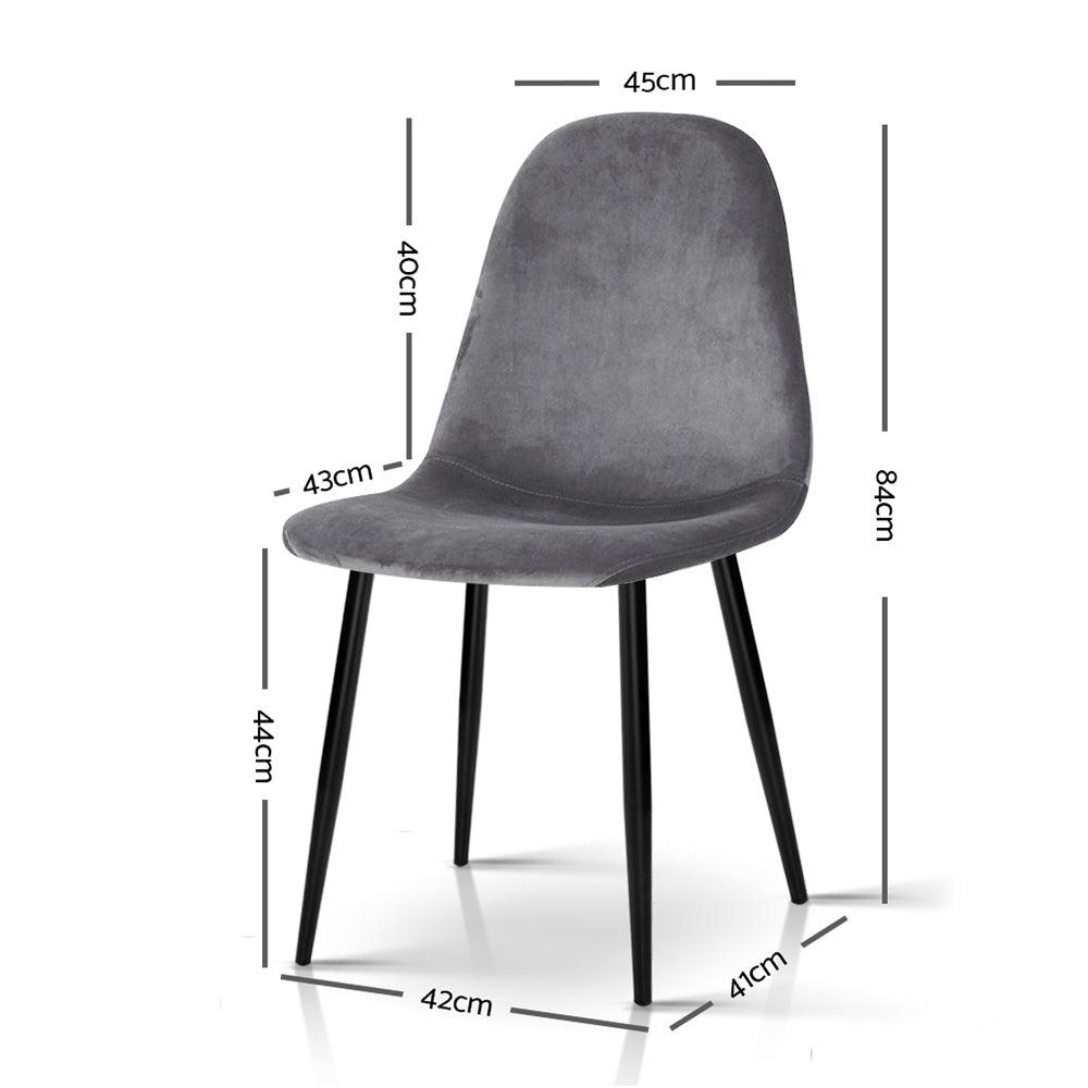4 x Pella Dining Chairs Dark Grey - House Things Furniture > Living Room