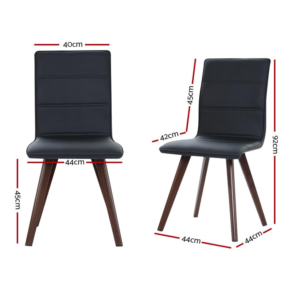 2x Bond Dining Chairs Chair High Back Leather Black - House Things 