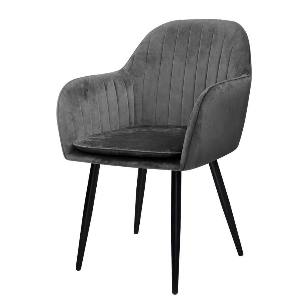 2 x Velvet Replica 60's Dining Chairs - Housethings 