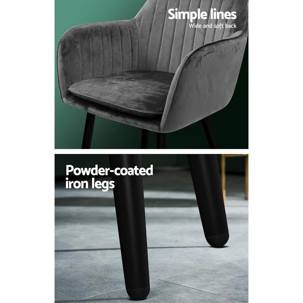 2 x Velvet Replica 60's Dining Chairs - Housethings 