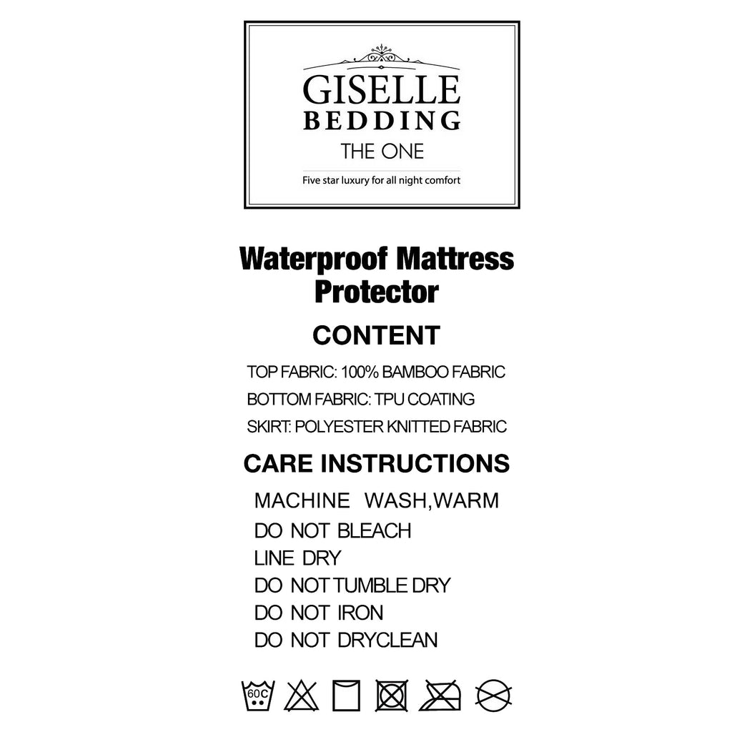 Giselle Bedding Double Size Waterproof Bamboo Mattress Protector - House Things Home & Garden > Bedding
