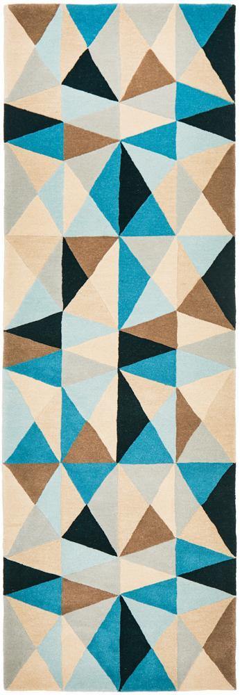 Lacuna Pure Wool Aquamarine Runner Rug - House Things Matrix Collection