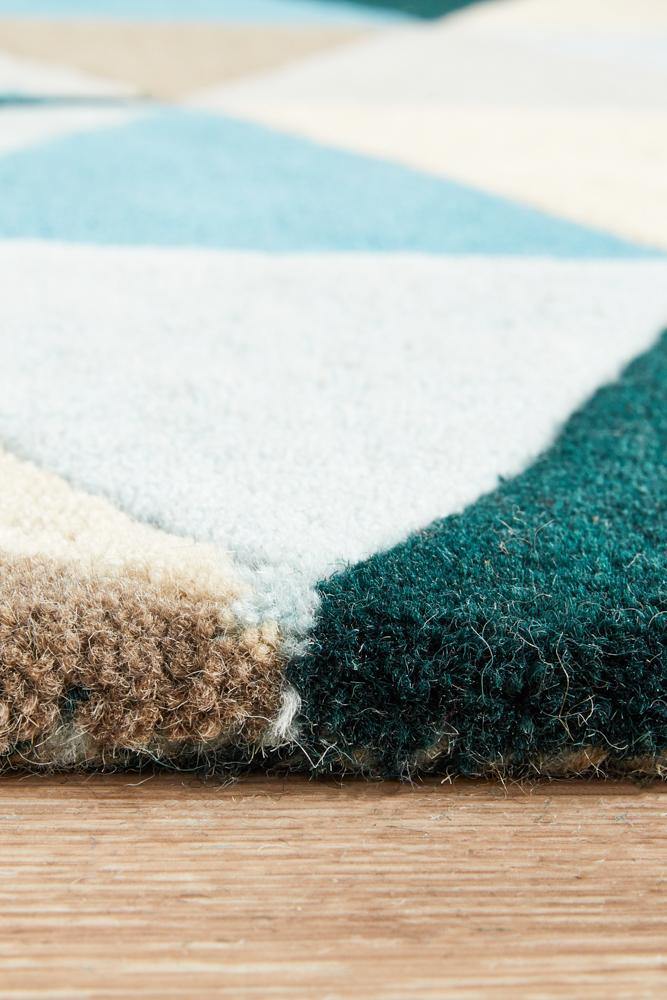 Lacuna Pure Wool Aquamarine Runner Rug - House Things Matrix Collection