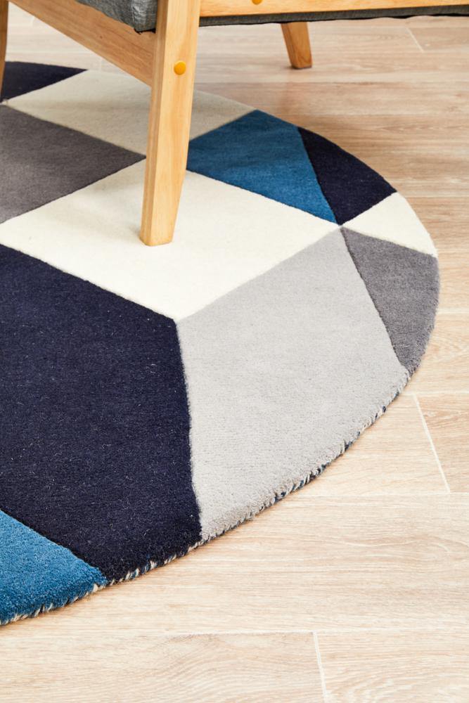 Matrix Pure Wool 904 Steel Round Rug - House Things Matrix Collection
