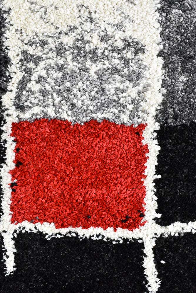 Delila Dark Grey Red Patch - House Things MODERN
