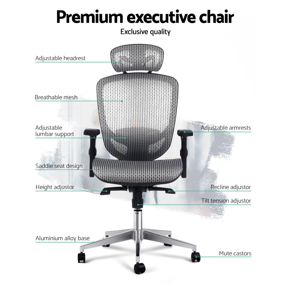 Office Chair Mesh Net Grey - House Things Furniture > Office