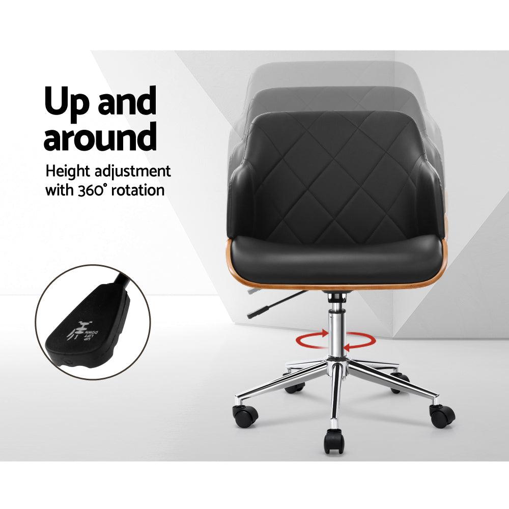 CBD Executive Office Chair PU Leather Black & Wood - House Things Furniture > Office