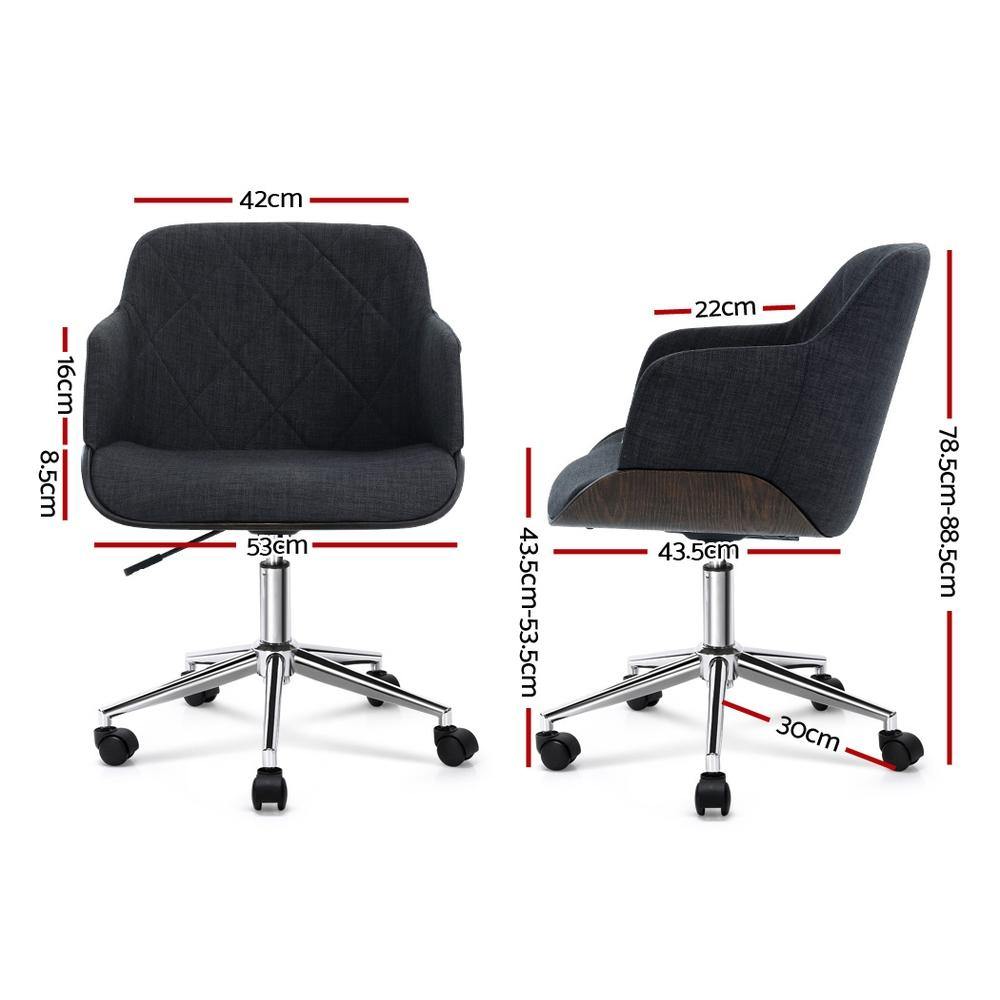 Executive Wooden Office Chair Fabric Grey - House Things Furniture > Office