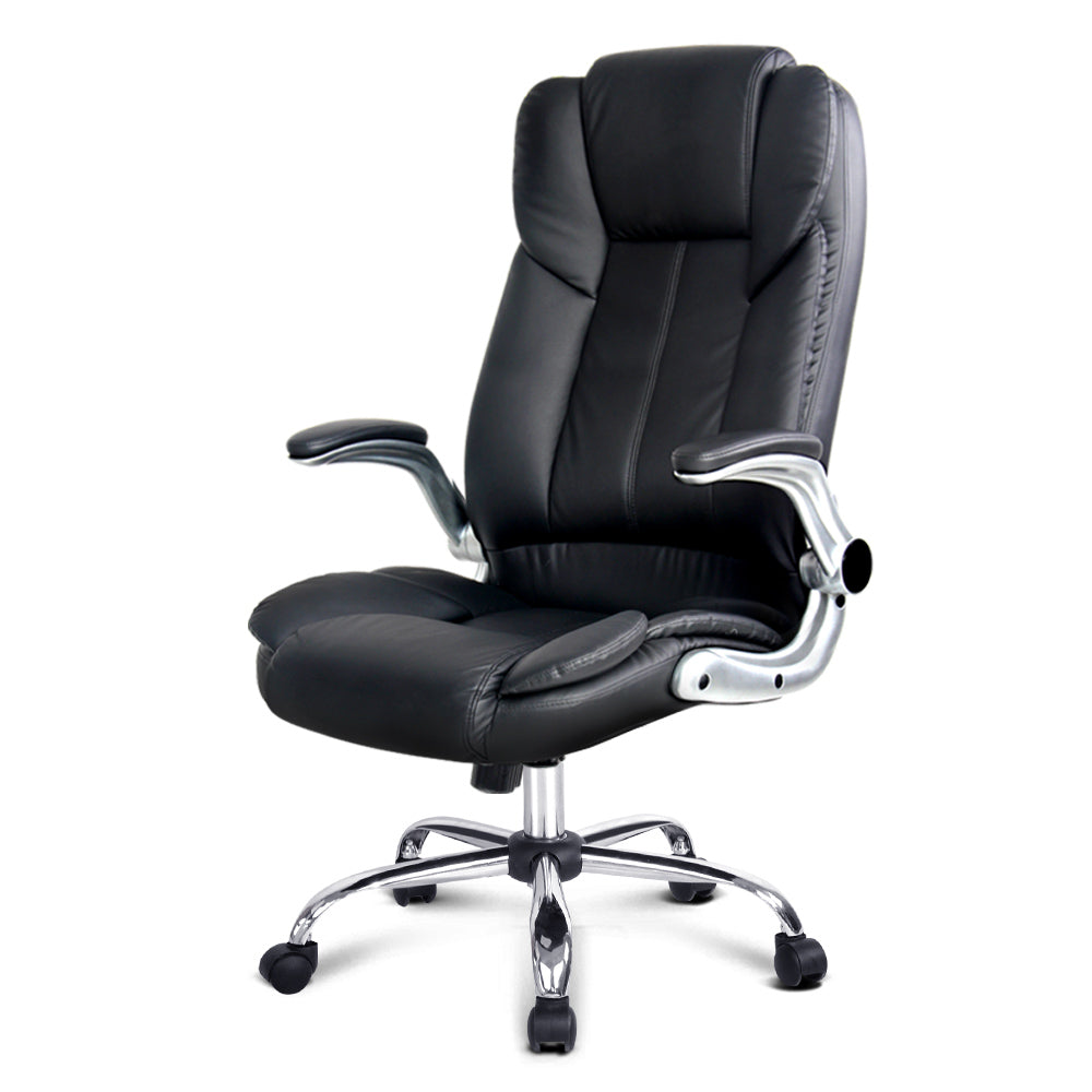 PU Leather Executive Office Desk Chair - Black - House Things Furniture > Office