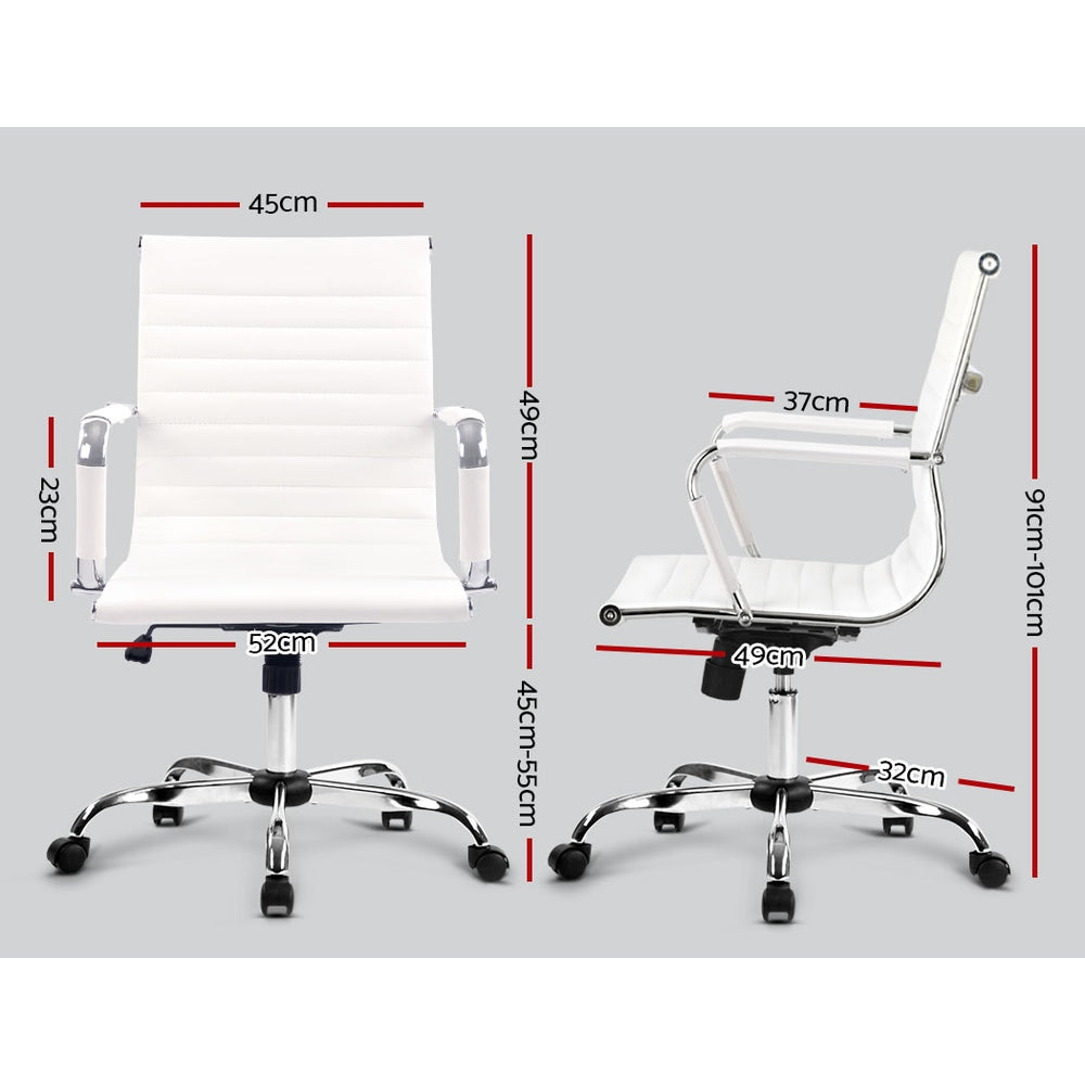 Damon White Office Chair Mid Back - House Things Furniture > Office