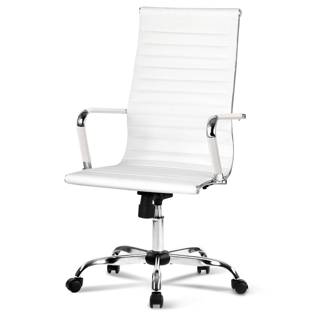 Eamon White Office Chair High Back - House Things Furniture > Office