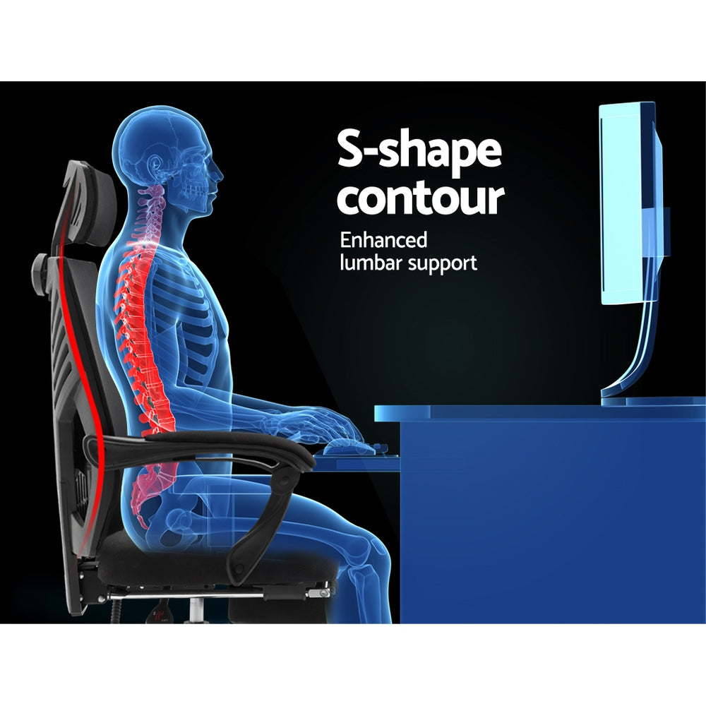 Gaming Office Chair Computer Desk Chair Home Work Recliner Black - House Things Furniture > Office
