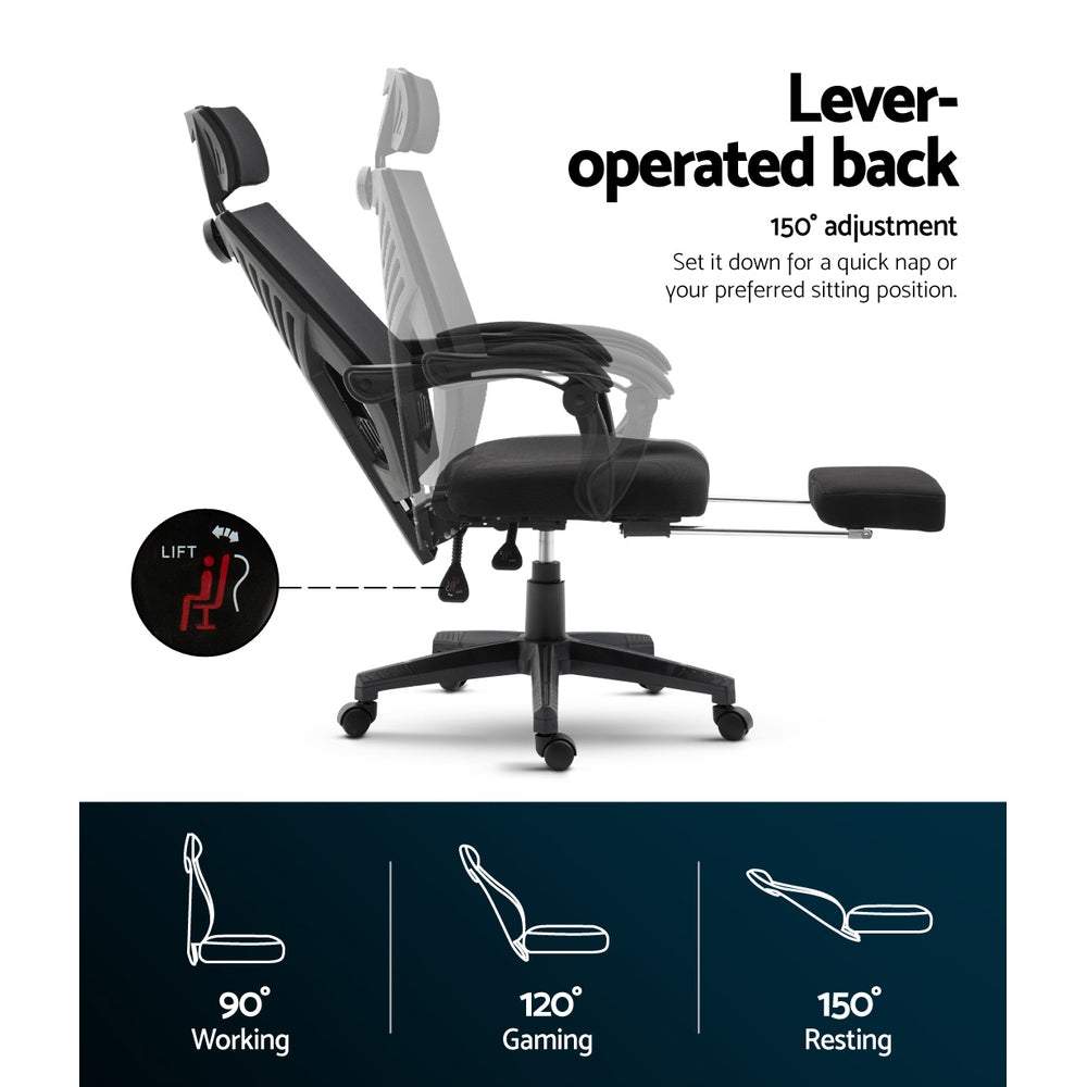Gaming Office Chair Computer Desk Chair Home Work Recliner Black - House Things Furniture > Office