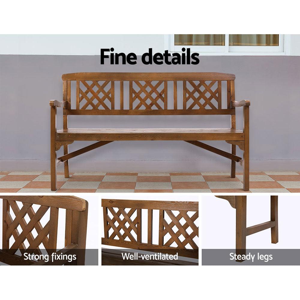 3 Seat Timber Garden Bench - House Things Furniture > Outdoor