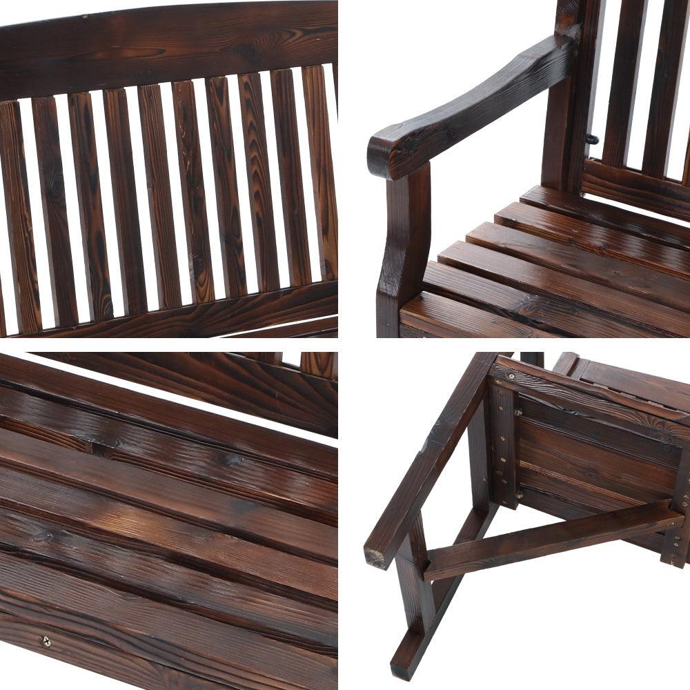 3 Seater Timber Garden Bench Natural - House Things Furniture > Outdoor