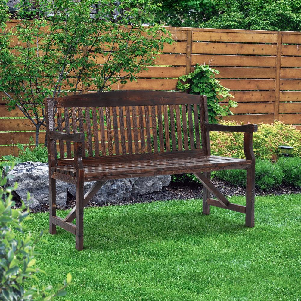 3 Seater Timber Garden Bench Natural - House Things Furniture > Outdoor