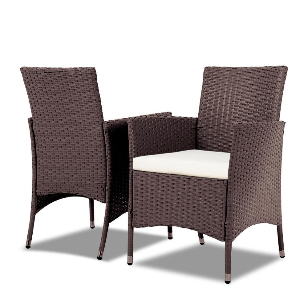 3 Piece wicker Furniture Set - Brown - House Things 